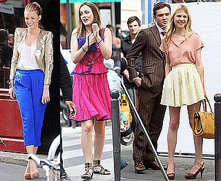 Pictures of Ed Westwick, Clemence Poesy, Blake Lively, Leighton Meester Filming Gossip Girl in Paris