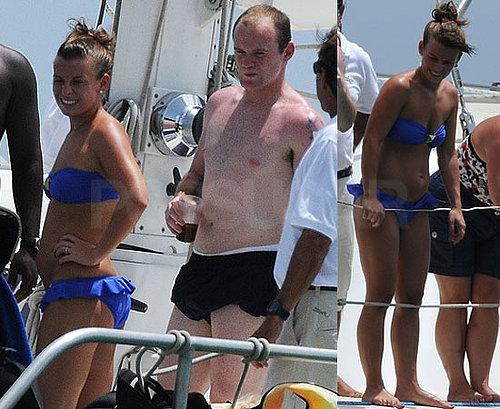 Pictures of Coleen Rooney in A Blue Bikini in Barbados and Wayne Rooney Topless On A Boat