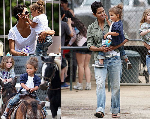 Pictures of Halle Berry and Nahla Aubry Playing at the Park in LA