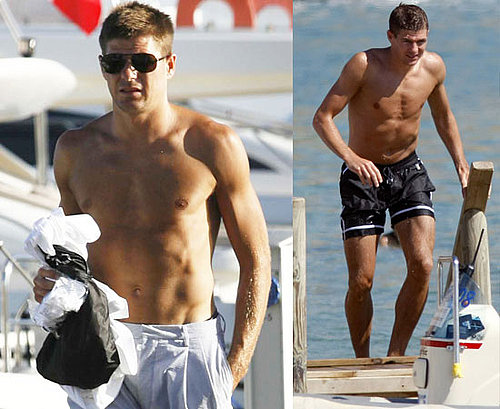 Pictures of Shirtless Footballer Steven Gerrard On Holiday in Ibiza. Spain Beat Holland 1-0 to Win The World Cup