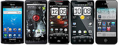 Droid X vs. Droid Incredible vs. Samsung Captivate vs. HTC EVO 4G vs. iPhone 4 Droid X vs. Droid Incredible vs. Samsung Captivate vs. HTC EVO 4G vs. iPhone 4