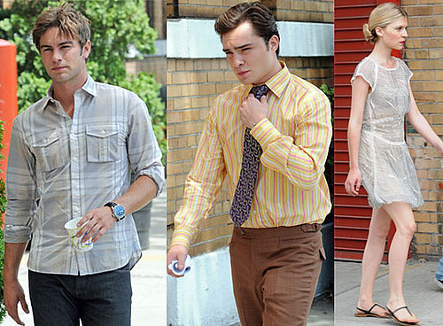 Pictures of Chace Crawford, Ed Westwick and Clemence Poesy in NYC Filming Gossip Girl