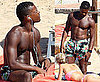 Pictures of Manchester United Footballer Patrice Evra Shirtless in Sardinia With Wife Sandra
