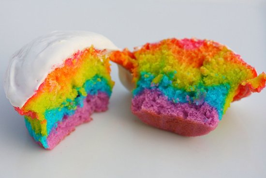 inside of rainbow cupcake