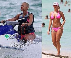 Pictures of Amber Rose in Hot Pink Bikini on Jet Ski Before Crash at Miami Beach