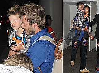 David Beckham and His Boys Touch Down in LA