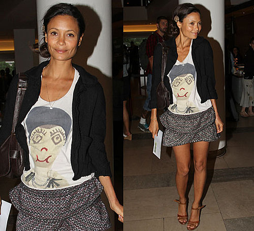 Pictures of Thandie Newton Wearing Isabel Marant Skirt in NYC