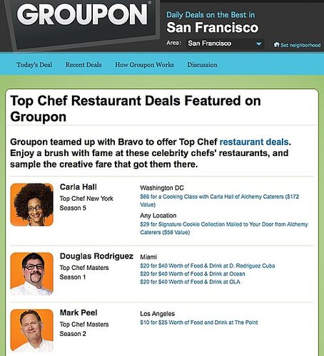 Bravo Partners With Groupon For Top Chef Restaurant Deals