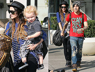 Pictures of Ashlee Simpson Leaving Her NYC Hotel With Pete and Bronx Wentz
