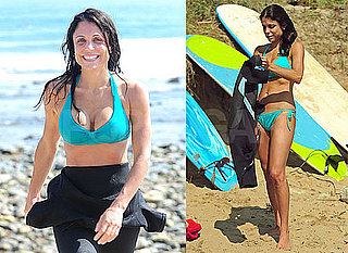 Pictures of Bethenny Frankel Taking Surfing Lessons Wearing a Bikini in the Hamptons