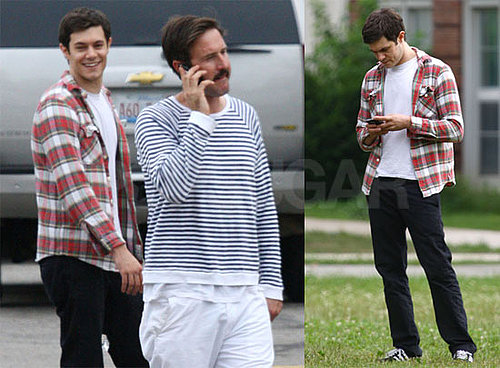 Pictures of Adam Brody and David Arquette on the Set of Scream 4