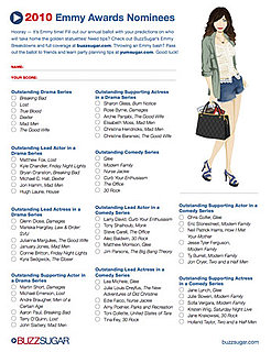 Printable Emmy Ballot For 2010 2010-08-20 07:30:00