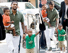 Pictures of Usher in NYC With His Sons Cinco and Naviyd