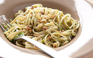 Vegan Recipe For Whole Wheat Linguine With Green Pea Pesto