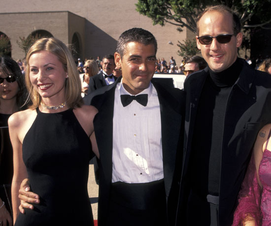 George Clooney had his ER costar Anthony Edwards and girlfriend Celine Balitran by his side on the red carpet in 1996.
George Clooney had his ER costar Anthony Edwards and girlfriend Celine Balitran by his side on the red carpet in 1996.