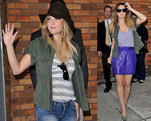 Drew Barrymore Doing a Quick Change During The Daily Show
