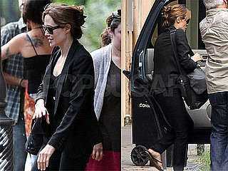 Pictures of Angelina Jolie Leaving New Orleans on a Private Jet