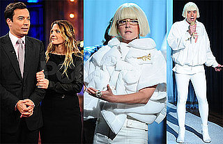 Pictures of Drew Barrymore Visiting Late Night With Jimmy Fallon in NYC