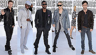Penn Badgley, Usher, Justin Timberlake, Ne-Yo, and Jared Leto at 2010 MTV VMAs 2010-09-12 19:46:30