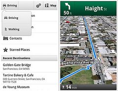 Walking Navigation on Google Maps 4.5 Update