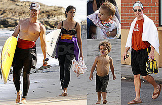 Pictures of Matthew, Levi, Vida McConaughey and Vida Alves at the Beach in Malibu