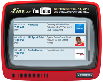 YouTube Live Streaming Shows