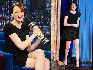 Pictures of Emma Stone With Shake Weight on Jimmy Fallon