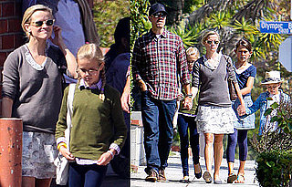 Pictures of Reese Witherspoon, Jim Toth, Ava Phillippe, and Deacon Phillippe Going to Church