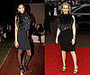 Chanel Iman and Kylie Minogue Wear Black Feather Gucci Dress