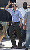 Pictures of Brad Pitt on Set