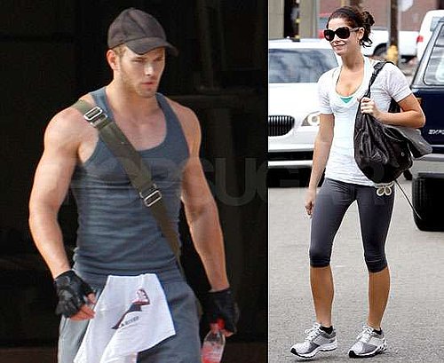 Pictures of Kellan Lutz Showing His Muscles and Ashley Greene at the Gym Before Breaking Dawn Starts