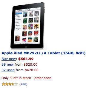 Apple iPad Selling at Amazon