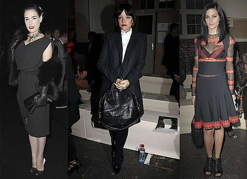 Lily Allen, Leigh Lezark, Dita Von Teese and more At Spring 2011 Paris Fashion Week
