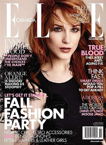 Evan Rachel Wood covers Elle Canada-november 2010