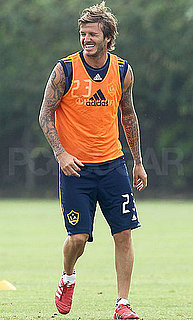 Pictures of David Beckham Laughing on Soccer Field