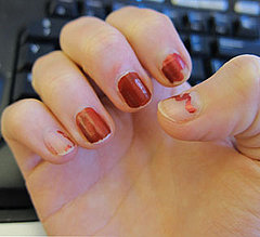 Chipped Red Nail Polish Is the Hottest New Look Chipped Red Nail Polish Is the Hottest New Look
