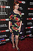 Pictures of Christina Hendricks in Retro Rose Print Dress