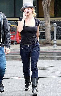 Pictures of Britney Spears Braving a Stormy Day in LA in Boots and a Hat