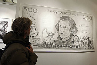 L'Oreal Heiress Liliane Bettencourt's on Bank Note Fiac Art Fair