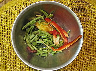 Throw Away Food Waste in Compost Bowl