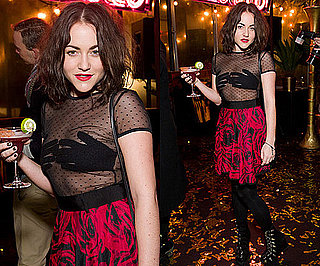 Photos of Jaime Winstone in Antipodium Sheer Hands Top