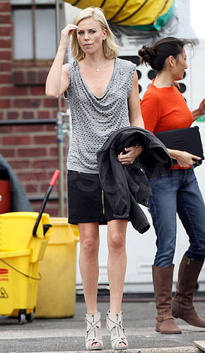 Pictures of Charlize Theron on the Set of Young Adults in NYC