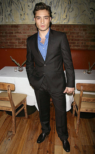 Pictures of Ed Westwick at Vogue's London Emerging Designers Cocktail Party in NYC