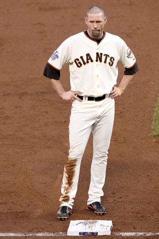 San Francisco Giant Aubrey Huff Wears Wife's Red Thong