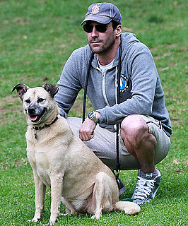 Pictures of Jon Hamm With Dog at Park in LA