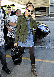 Pictures of Jessica Alba Departing LAX in LA