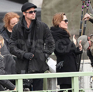 Pictures of Brad Pitt and Angelina Jolie Hugging in Hungary