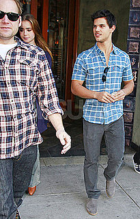 Pictures of Taylor Lautner and Lily Collins Out to Lunch