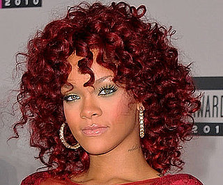 Rihanna Gets into the Christmas Spirit and Wears Red Spiral Curls and Green Eyeshadow at 2010 American Music Awards