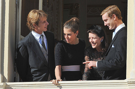 Andrea,Charlotte,pierre Casiraghi,Princess Alexandra and Princess Caroline of Hanover attend Monaco National Day 2010 